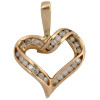 VINTAGE 10K GOLD AND DIAMOND HEART SHAPED PENDANT PIC-0