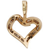 VINTAGE 10K GOLD AND DIAMOND HEART SHAPED PENDANT PIC-1