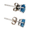 14K WHITE GOLD AND SKY BLUE TOPAZ STUD EARRINGS PIC-2