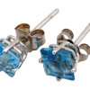 14K WHITE GOLD AND SKY BLUE TOPAZ STUD EARRINGS PIC-1