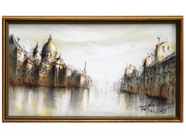 CONTEMPORARY OIL PAINTING VIEW OF VENICE SIGNED