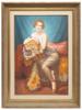 WOMAN WITH TIGER OIL PAINTING AFTER MARTIN-KAVEL PIC-0