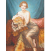 WOMAN WITH TIGER OIL PAINTING AFTER MARTIN-KAVEL PIC-1