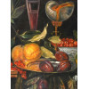 FRAMED OVAL STILL LIFE OIL ON CANVAS PAINTINGS PIC-3