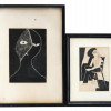 VINTAGE ABSTRACT MIXED MEDIA DRAWINGS IN FRAMES PIC-0