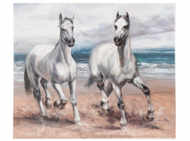 MODERN SPANISH HORSES OIL PAINTING BY LEON FRIAS