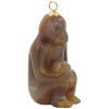 RUSSIAN GOLD AND AGATE MONKEY FIGURAL PENDANT PIC-0