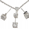 925 STERLING SILVER SWAROVSKI CRYSTAL JEWELRY SET PIC-1