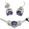 SWAROVSKI STERLING SILVER NECKLACE AND EARRINGS PIC-2