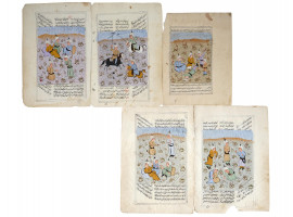 ANTIQUE ILLUSTRATED PAGES FROM QURAN MANUSCRIPTS