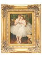 MID CENTURY OIL PAINTING BALLERINAS BY N. BINGHAM