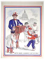 WWII US PROPAGANDA POSTER UNCLE SAM AND HITLER