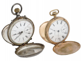 800 MEDITERRANEAN SILVER POCKET WATCHES IN CASES