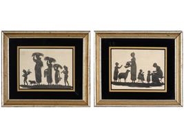 ANTIQUE SILHOUETTE LITHOGRAPHS BY EDWARD ORME