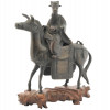 ANTIQUE CHINESE MING BRONZE FIGURINE ON HORSEBACK PIC-0