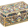 RUSSIAN GILT SILVER ENAMEL LIDDED PILL BOX PIC-0