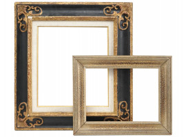 ANTIQUE CONTINENTAL CARVED PATINATED WOOD FRAMES