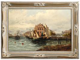 VENETIAN LANDSCAPE OIL PAINTING BY JAMES HERON