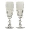 IMPERIAL RUSSIAN ETCHED CRYSTAL CHAMPAGNE GLASSES PIC-0