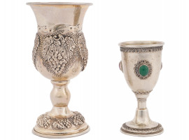 ANTIQUE AND VINTAGE JUDAICA SILVER GOBLET CUPS