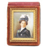 ANTIQUE MINIATURE ENAMEL PAINTING FEMALE PORTRAIT PIC-0