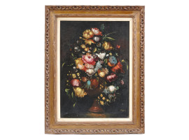 J. LONDON SIGNED FLORAL STILL LIFE OIL PAINTING