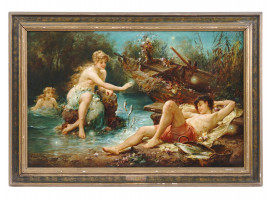 AUSTRIAN PAINTING FISHERS DREAM BY HANS ZATZKA