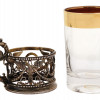 RUSSIAN FABERGE SILVER TEA HOLDERS WITH GLASSES PIC-2