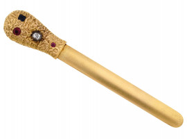 RUSSIAN FABERGE GOLD LETTER OPENER BY OSCAR PIHL