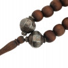 ASIAN BODHI SEED MALAN ROSEWOOD SILVER NECKLACE PIC-2
