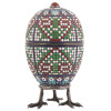 IMPERIAL RUSSIAN GILT SILVER CLOISONNE EGG CASKET PIC-0