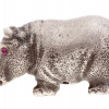 RUSSIAN SILVER FIGURE OF HIPPO WITH GEMSTONE EYES PIC-2