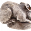 RUSSIAN SILVER FIGURE OF MOUSE WITH GEMSTONE EYES PIC-1