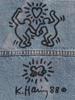 1988 MARKER PAINTING JEANS ON CLOTH BY KEITH HARING PIC-1