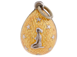 IMPERIAL RUSSIAN SILVER ENAMEL EGG PENDANT