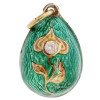 IMPERIAL RUSSIAN GILT SILVER ENAMEL EGG PENDANT PIC-0