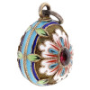 RUSSIAN 84 GILT SILVER ENAMEL EASTER EGG PENDANT PIC-1