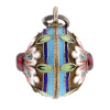 RUSSIAN 84 GILT SILVER ENAMEL EASTER EGG PENDANT PIC-2