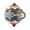 RUSSIAN 84 GILT SILVER ENAMEL EASTER EGG PENDANT PIC-3