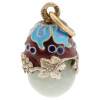 RUSSIAN 88 SILVER ENAMEL AND QUARTZ EGG PENDANT PIC-0