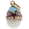 RUSSIAN 88 SILVER ENAMEL AND QUARTZ EGG PENDANT PIC-1