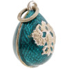 RUSSIAN 88 GILT SILVER ENAMEL EASTER EGG PENDANT PIC-1