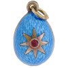 RUSSIAN SILVER GILT GUILLOCHE ENAMEL EGG PENDANT PIC-0