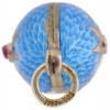 RUSSIAN SILVER GILT GUILLOCHE ENAMEL EGG PENDANT PIC-3