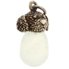 RUSSIAN SILVER GILT POODLE AND JADE EGG PENDANT PIC-1