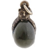 RUSSIAN 88 SILVER AND NATURAL JADE EGG PENDANT PIC-0