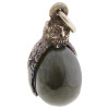 RUSSIAN 88 SILVER AND NATURAL JADE EGG PENDANT PIC-1