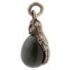 RUSSIAN 88 SILVER AND NATURAL JADE EGG PENDANT PIC-3