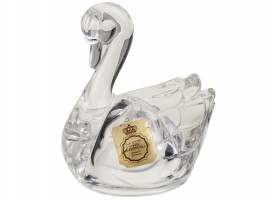 GERMAN BLETKRISTALL CRYSTAL GLASS SWAN FIGURINE