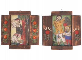 MID CENT POLISH FOLK ART WALL PLAQUES BY CEPELIA